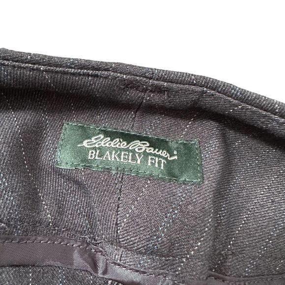 Eddie Bauer Blakely Fit Gray Pinstripe Bootcut Pants Women’s 12 NWOT Mid Rise - Picture 4 of 15